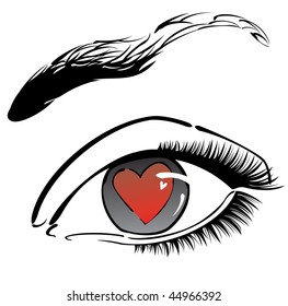 Eye with red heart