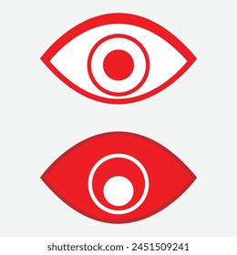 eye red icon isolated on white background, illustration eyeball red for health care concept, red eye for graphic logo. Vector illustration. Eps file 296.