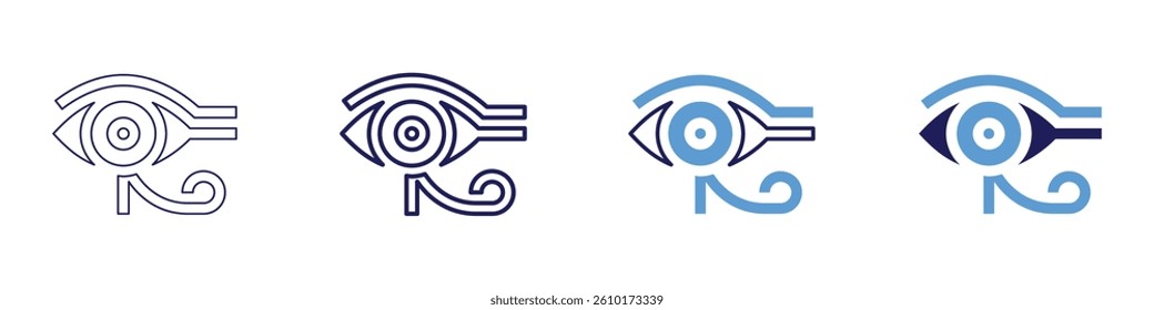 Eye redness chronic condition icon in 4 different styles. Thin Line, Line, Bold Line, Duotone. Duotone style. Editable stroke.