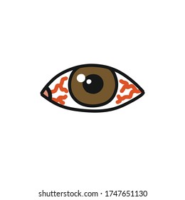 eye redness doodle icon, vector illustration