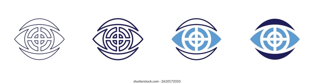Eye redness home remedies icon in 4 different styles. Thin Line, Line, Bold Line, Duotone. Duotone style. Editable stroke.