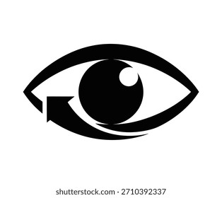 Icono de actualización de ojos – Símbolo de Actualizar visual con flecha curva
