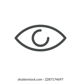 Esquema de icono y vector lineal relacionados con el ojo.