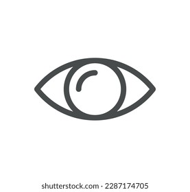 Esquema de icono y vector lineal relacionados con el ojo.