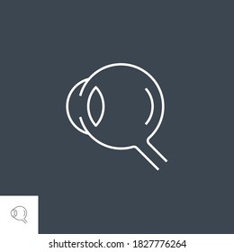 Icono de línea del vector relacionado con los ojos. Aislado en fondo negro. Stroke editable.