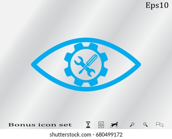 Eye repair gear, icon, vector illustration of Eps10