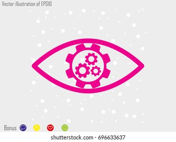 Eye repair gear, icon, vector illustration of Eps10