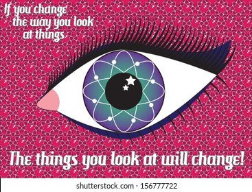 Eye Repeat Pattern Background with Large Eye Vector (Poster)