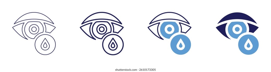 Eye retina scan icon in 4 different styles. Thin Line, Line, Bold Line, Duotone. Duotone style. Editable stroke.