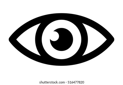 Eye retina scan or optometry eye exam line art vector icon for medical apps and websites