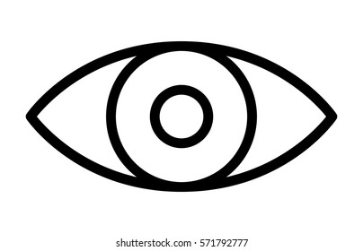 Eye retina scan or optometry eye exam thin line art vector icon for apps and websites