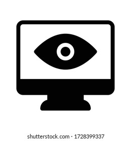 icono plano de glifo vector de retina ocular 