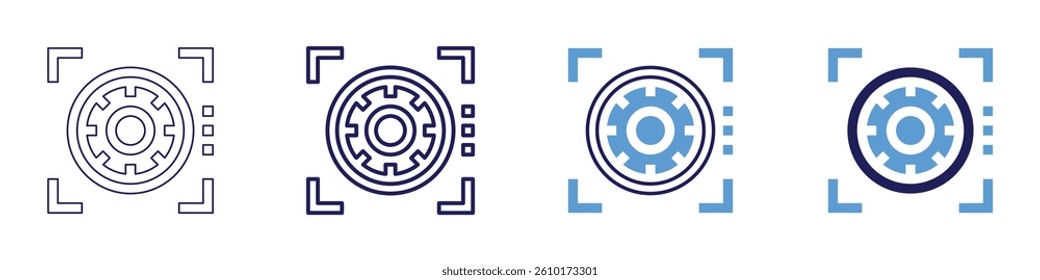 Eye retina weakness symptoms icon in 4 different styles. Thin Line, Line, Bold Line, Duotone. Duotone style. Editable stroke.