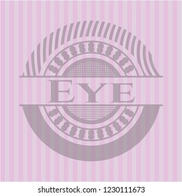 Eye retro style pink emblem