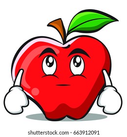Eye roll apple cartoon character design vector illustration