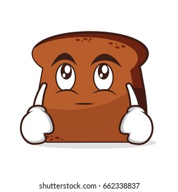 Eye roll bread cartoon character vector illustration