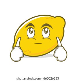 Eye roll face lemon cartoon character vector art