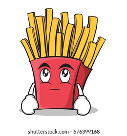 Eye roll french fries cartoon character