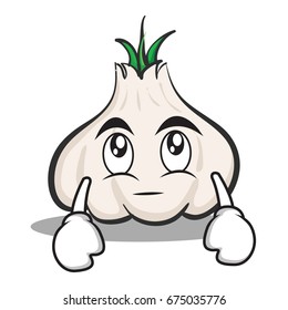 Eye roll garlic cartoon character