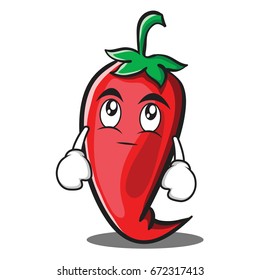 Eye roll red chili character cartoon