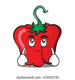 Eye roll red pepper character cartoon vector illustration