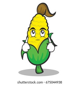 Eye roll sweet corn character cartoon