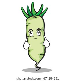 Eye roll white radish cartoon character