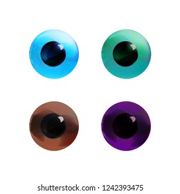 Eye' s  irises collection with shiny blue, green, brown, hazel tints, realistic icon set, ophthalmology objects. Sight symbols. Vector illustration.