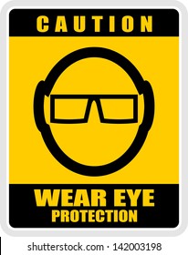 Eye safety warning, sticker