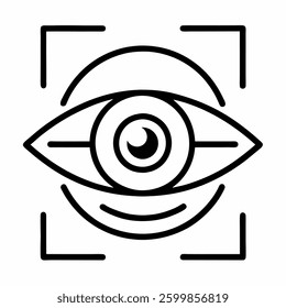 Eye Scan Biometric Authentication Line Art