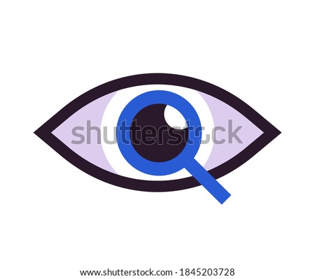 Eye scan biometric id recognition vector, sight and vision analysis examine medical innovation technology icon line outline, security digital authentication or retina identification concept