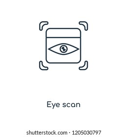 Eye scan concept line icon. Linear Eye scan concept outline symbol design. This simple element illustration can be used for web and mobile UI/UX.