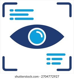 Estilo de icono azul plano de escaneo ocular
