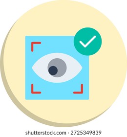 Icono de estilo de círculo plano de escaneo ocular