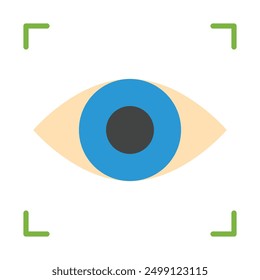 Eye Scan Flachsymbol-Design für den privaten und kommerziellen Gebrauch