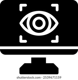 eye scan glyph icon illustration vector