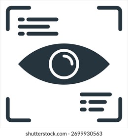 Ilustración vectorial de icono de glifo de escaneo ocular
