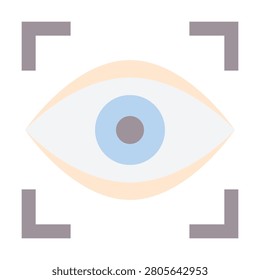 Eye scan icon. Bio metric recognition and access verification symbol on transparent background