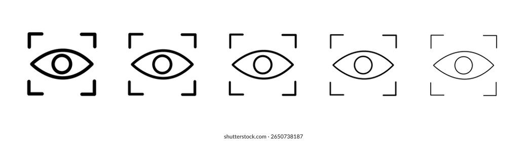 Ícone de digitalização de olho ilustração plana definir logotipo