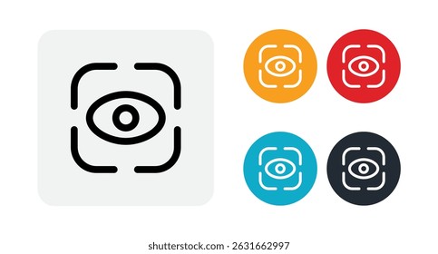 Ilustración de icono de escaneo ocular símbolo de signo de Vector aislado