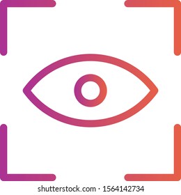 Eye scan icon isolated on abstract background

