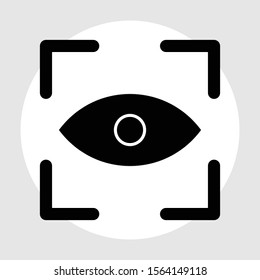 Eye scan icon isolated on abstract background

