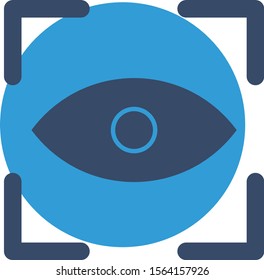 Eye scan icon isolated on abstract background


