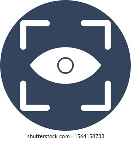 Eye scan icon isolated on abstract background

