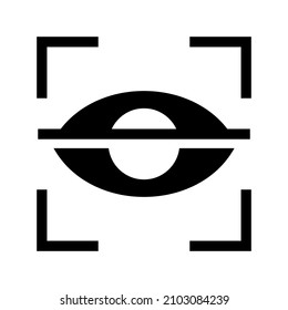 Auge-Scan-Symbol einzeln auf weißem Hintergrund