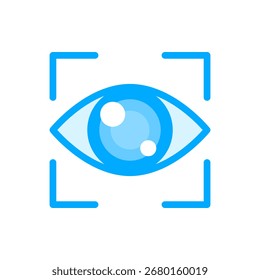 Icono de escaneo ocular aislado sobre fondo blanco. Seguridad biométrica. Ilustración vectorial