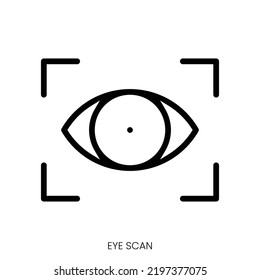 icono de exploración ocular. Diseño De Estilo De Arte De Línea Aislado En Fondo Blanco