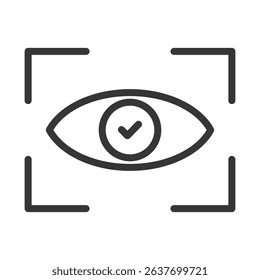 Eye Scan Icon Lineal Style Vector Illustration