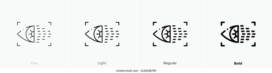 eye scan icon. Linear style sign isolated on white background. Vector illustration.