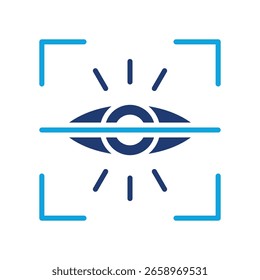 Icono de escaneo ocular Ilustración vectorial mixta